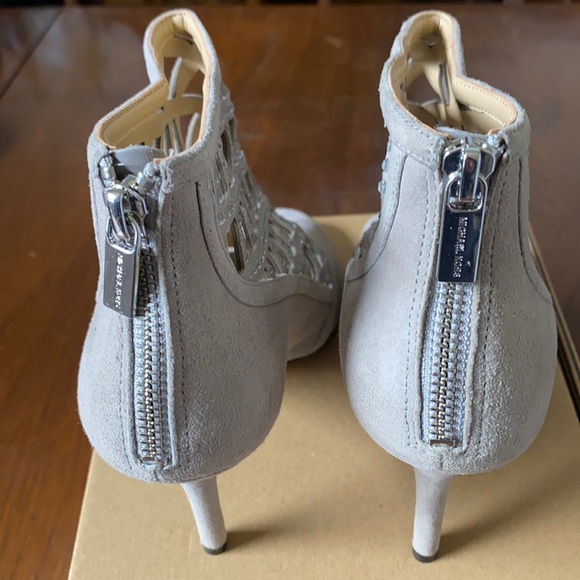23:01 - Michael Kors Embellished Suede Cage Booties - Picture 5 of 10